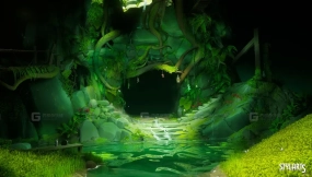 【UE】风格化山洞河流石头植物资源包  Stylized Waterways