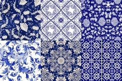 青花瓷图案花纹中国风祥云纹理传统图腾矢量AI素材