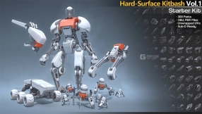机械硬表面零件3D模型 Artstation – Hard-Surface Kitbash Vol.1
