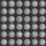 78组Zbrush布料笔刷织物纹理雕刻笔刷合集