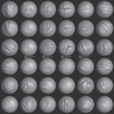78组Zbrush布料笔刷织物纹理雕刻笔刷合集