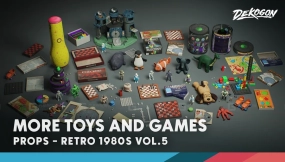 【UE5.1】Retro 80's VOL.5 - MORE Toys & Games (Nanite and Low Poly) 复古80年代更多玩具与游戏