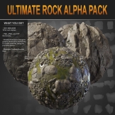 100组zbrush石头笔刷Alpha