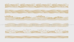 中国传统纹理矢量浪花海浪水纹底边装饰线条AI素材