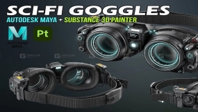 Maya + Substance 3D Painter ！制作科幻护目镜模型！
