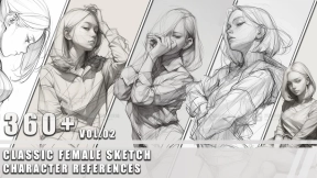 360 张女性人物素描参考照片 360+ Classic Female Sketch - Character References