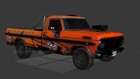 卡车火轮款 - Truck Fire wheels 3D model-22