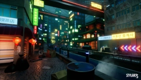 【UE】风格化赛博中国香港建筑街道模型 Stylized China Town