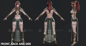 国风次世代少女人物角色模型带绑定+UE Primrose Egypt