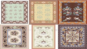 敦煌藻井地毯天花板图案古典传统莫高窟石窟壁画纹样纹理矢量素材