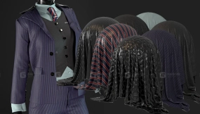 Substance Painter专属7款西服套装面料-布料-织物-皮革SPSM智能材质