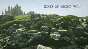 【UE】爱尔兰岩石 - 3D扫描版，附带草地与景观材质  Rocks of Ireland - 3D Scanned, + Grass, Landscape Mat