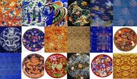 中国龙古代传统元素花纹服装底纹刺绣元素