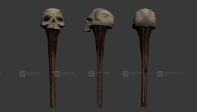 骷髅棍棒 3D模型-60 - Scull Club 3D model-60