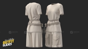 6套裙子短袖工装赛博朋克女性 6 fimale's outfit