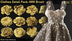 服装装饰花朵模型 Clothes Details Pack-IMM Brush-vol3