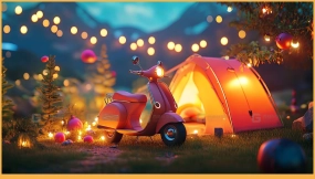 505 卡通风格化粘土世界与电动滑板车  505 3D Clay World with Electric Scooter