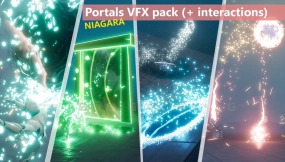 【UE】传送门视觉特效包（含交互功能）  Portals VFX pack (+ interactions)