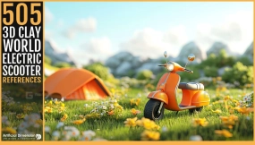 505 带电动滑板车的3D黏土世界 - 505 3D Clay World with Electric Scooter