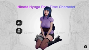 日向雏田游戏就绪3D模型 Hinata Hyuga - Game Ready 3D model