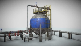 工业球形储罐PBR游戏就绪版 Industrial Spherical Tank PBR Game Ready