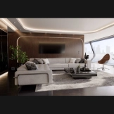 场景-现代木质客厅 - Scene- Modern Wooden Living Room