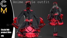 动漫卡通女仆裙子 Anime style outfit.
