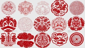 中国传统吉祥图腾图案纹样印花AI矢量素材