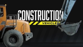 【Kitbash3D】挖掘机起重机叉车卡车模型  Construction Vehicles