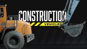 【Kitbash3D】挖掘机起重机叉车卡车模型  Construction Vehicles