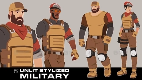 【UE】扁平风格化军人战争角色  Unlit Stylized Military Characters