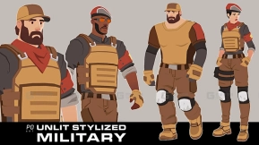 【UE】扁平风格化军人战争角色  Unlit Stylized Military Characters