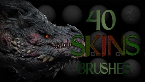 恐龙鳞片皮肤笔刷 40 Dragons And Reptiles Skins Alphas