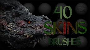 恐龙鳞片皮肤笔刷 40 Dragons And Reptiles Skins Alphas
