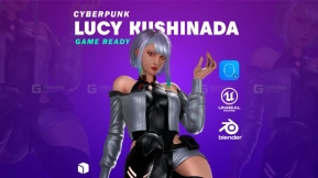 【UE】赛博朋克女性卡通人物露西边缘行者 Lucy Cyberpunk Edgerunner 3D Model – Game Ready UE5