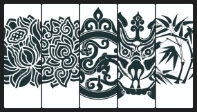 中国传统图案花纹黑白纹样