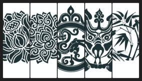 中国传统图案花纹黑白纹样