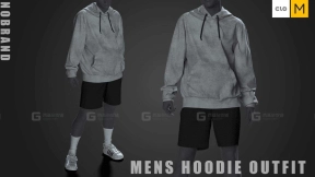 男士连帽衫卫衣短裤袜子运动鞋板鞋 Mens - Hoodie Outfit