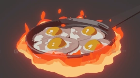 Blender煎蛋卡通风格2D风格 Blender Fried Egg Cartoon Style 2D Style