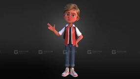 风格化卡通男孩角色-Stylized Cartoon Kid Character Boy