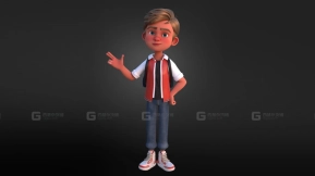 风格化卡通男孩角色-Stylized Cartoon Kid Character Boy