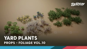 【UE】庭院植物 - 植物素材第 10 卷 - 庭院植物（支持 Nanite 技术及低多边形版本）Foliage VOL.10 - Yard Plants (Nanite and Low Poly)