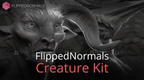 生物嘴巴眼睛耳朵鼻子雕刻笔刷 FlippedNormals Creature Kit - FREE