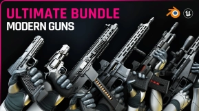 【UE】现代枪支捆绑包 - 绑定与游戏就绪模型  Modern Guns Bundle - Rigged & Game Ready Models