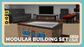 【UE】模块化建筑套装 - SnapNSet - 低多边形资源  Modular Building Set - SnapNSet - Low Poly Assets