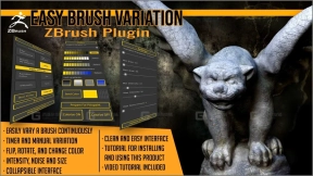zbrush随机自由变化笔刷插件+教程 Easy Brush Variation ZBrush Plugin