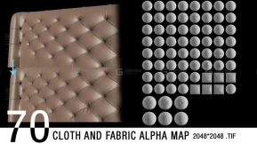 70种布料皮革褶皱折痕边缘Alpha贴图