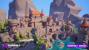 【UE】Minipoly系列 - 神话城堡（风格化低多边形环境）  Minipoly Series - Mythic Castle ( Stylized Lowpoly Environment )