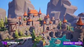 【UE】Minipoly系列 - 神话城堡（风格化低多边形环境）  Minipoly Series - Mythic Castle ( Stylized Lowpoly Environment )