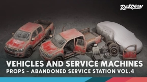 【UE】废弃服务车库 - 第4卷 - 车辆与服务机械  Abandoned Service Garage - VOL.4 - Vehicles and Service Machines